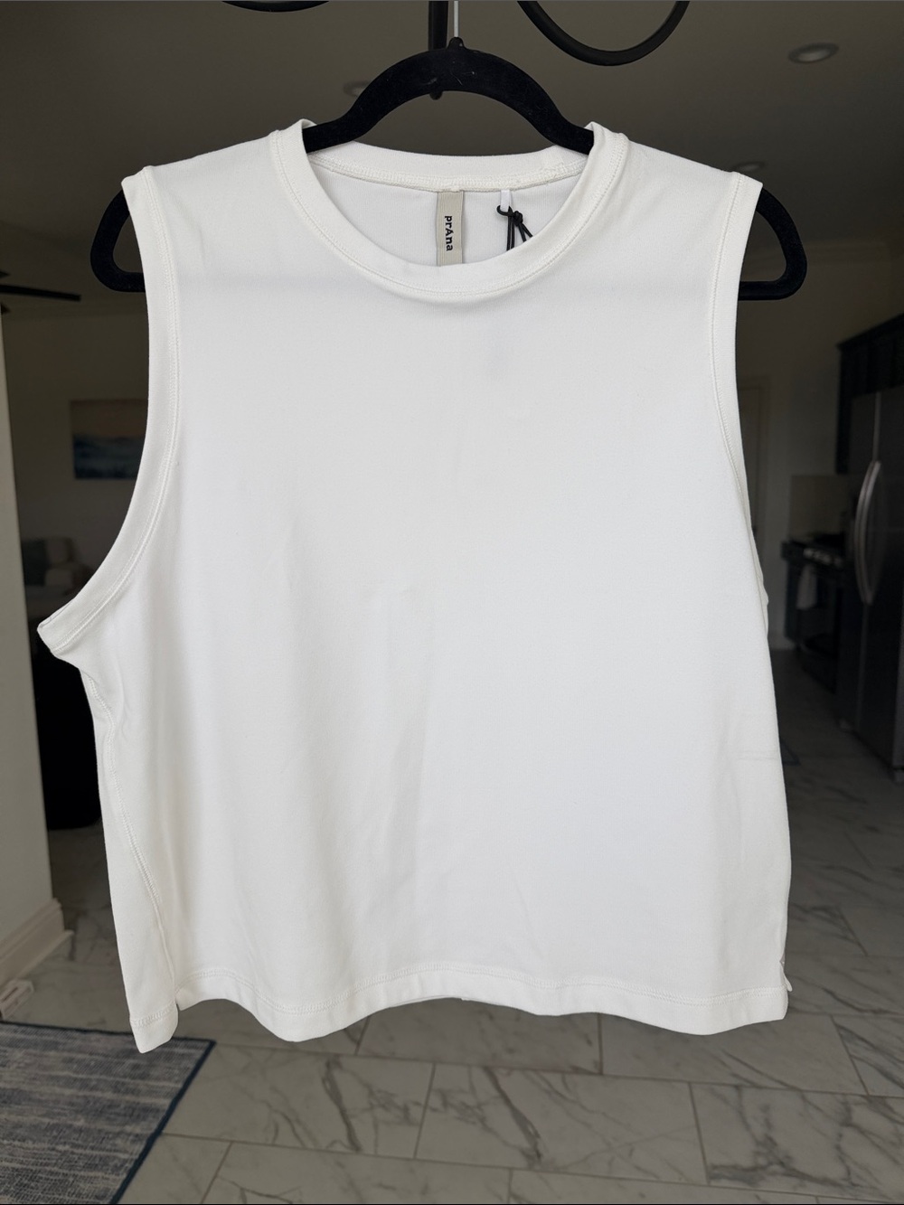 Prana Women's White Sleeveless Crewneck Tank Top